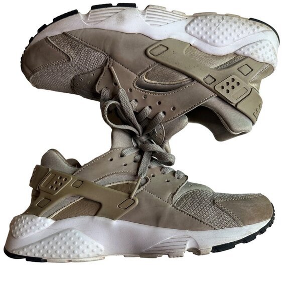 NIKE HUARACHE RUN GS Boys Cobblestone Cobblestone-white-black Youth Size 6.5 - Picture 1 of 7